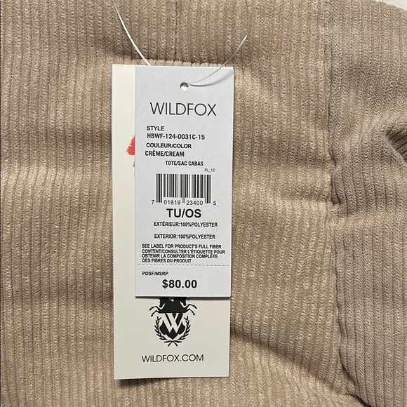 Wildfox Tan Corduroy Tote Bag - Picture 2 of 10